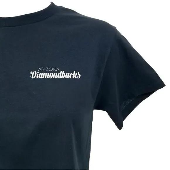 Arizona Diamondbacks Double Script MLB "Cropped" Crop Top Baseball Jersey Tee - Picture 4 of 6